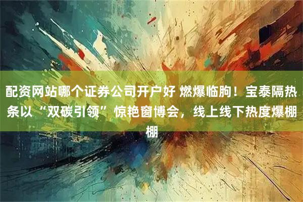 配资网站哪个证券公司开户好 燃爆临朐！宝泰隔热条以 “双碳引领” 惊艳窗博会，线上线下热度爆棚